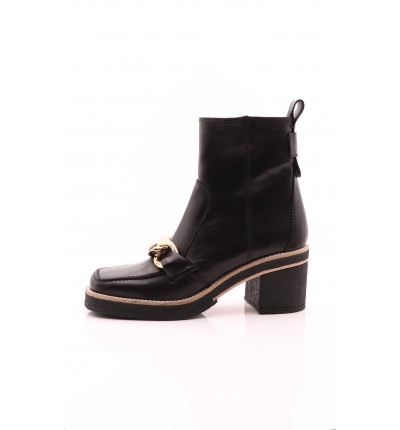 Leather ankle boot with...