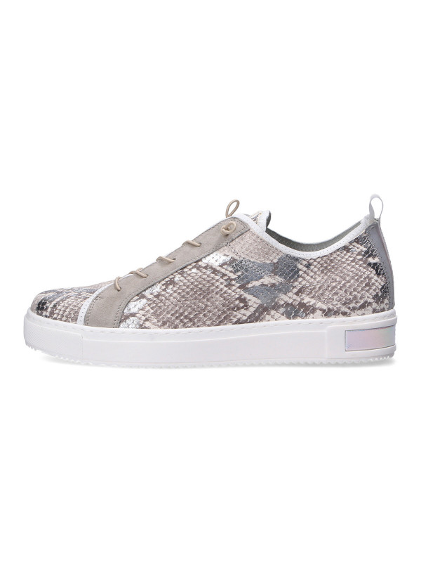 Printed leather sneaker...