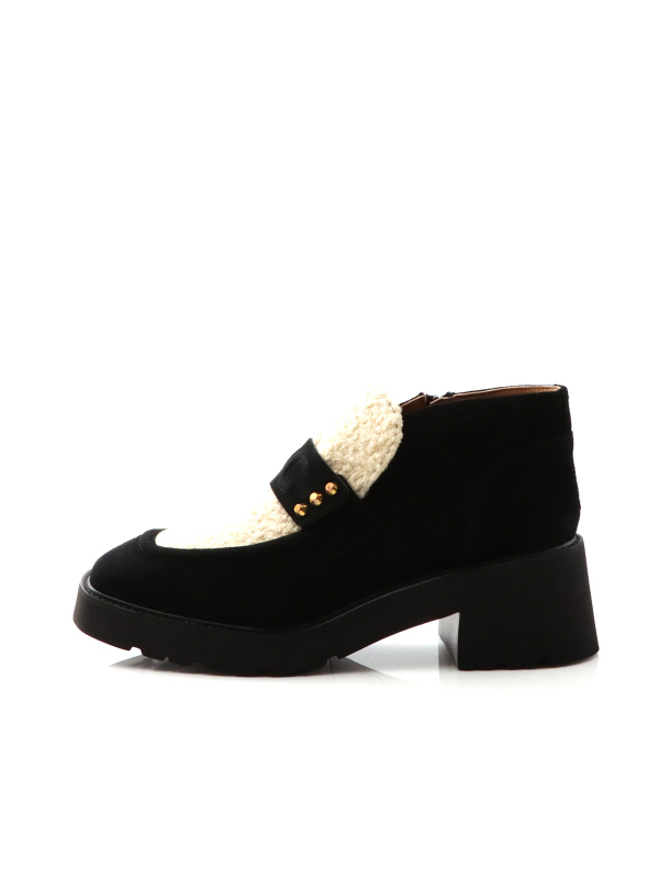 Suede ankle boot nero...